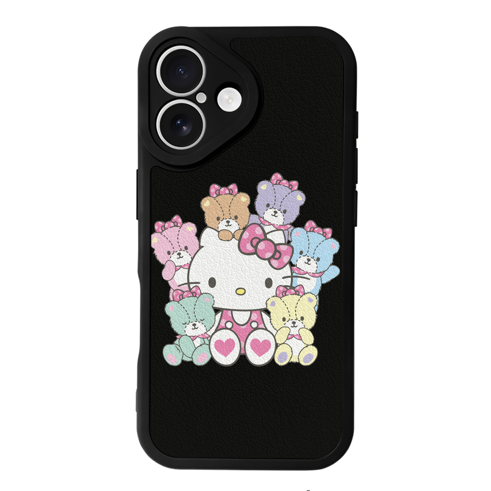 （画像用） Hello Kitty ハローキティ 【iPhone 16シリーズ対応】シリコンスマホケース（レザー調） 材質：シリコン